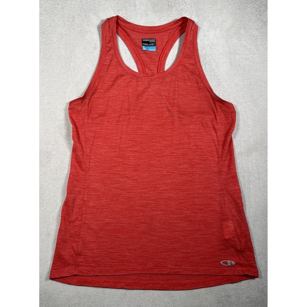 Icebreaker Cool-Lite Sphere Tank Top Womens S Red Merino Wool Active 104615